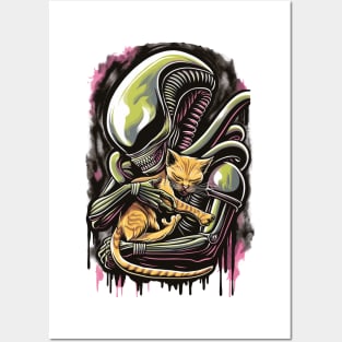 Alien and Cat 88050 Posters and Art